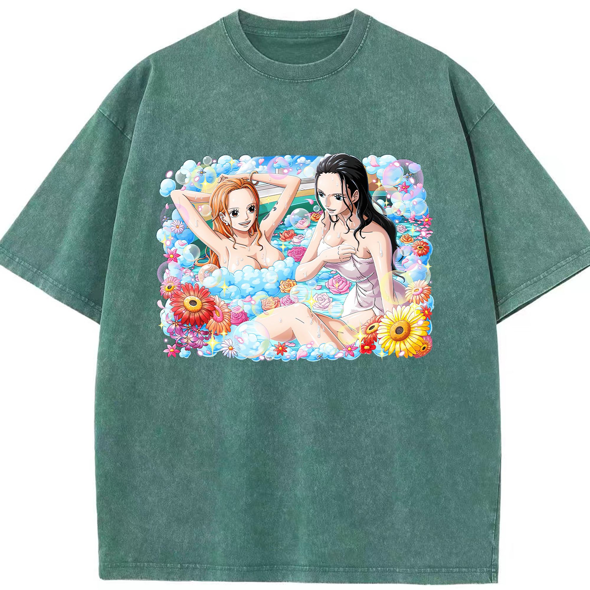 ワンピース ニコ・ロビン ONE PIECE Nico Robin 綿100% ヴィンテージ風 半袖Tシャツ（フロントプリント）